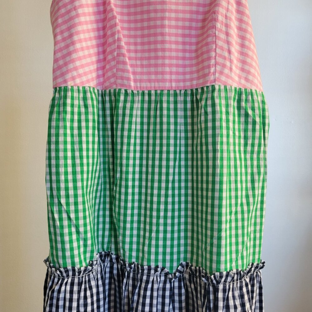 NWT- Crown & Ivy Gingham Color Block Tiered Maxi Smocked Back Dress (S: M) - Picture 7 of 15